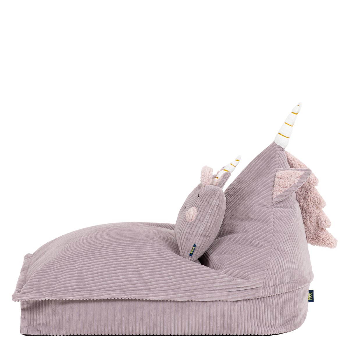 Pouf chauffeuse animal avec coussin licorne pour enfant en velours côtelé Oeko-Tex® lilas lilas licorne, ICON
