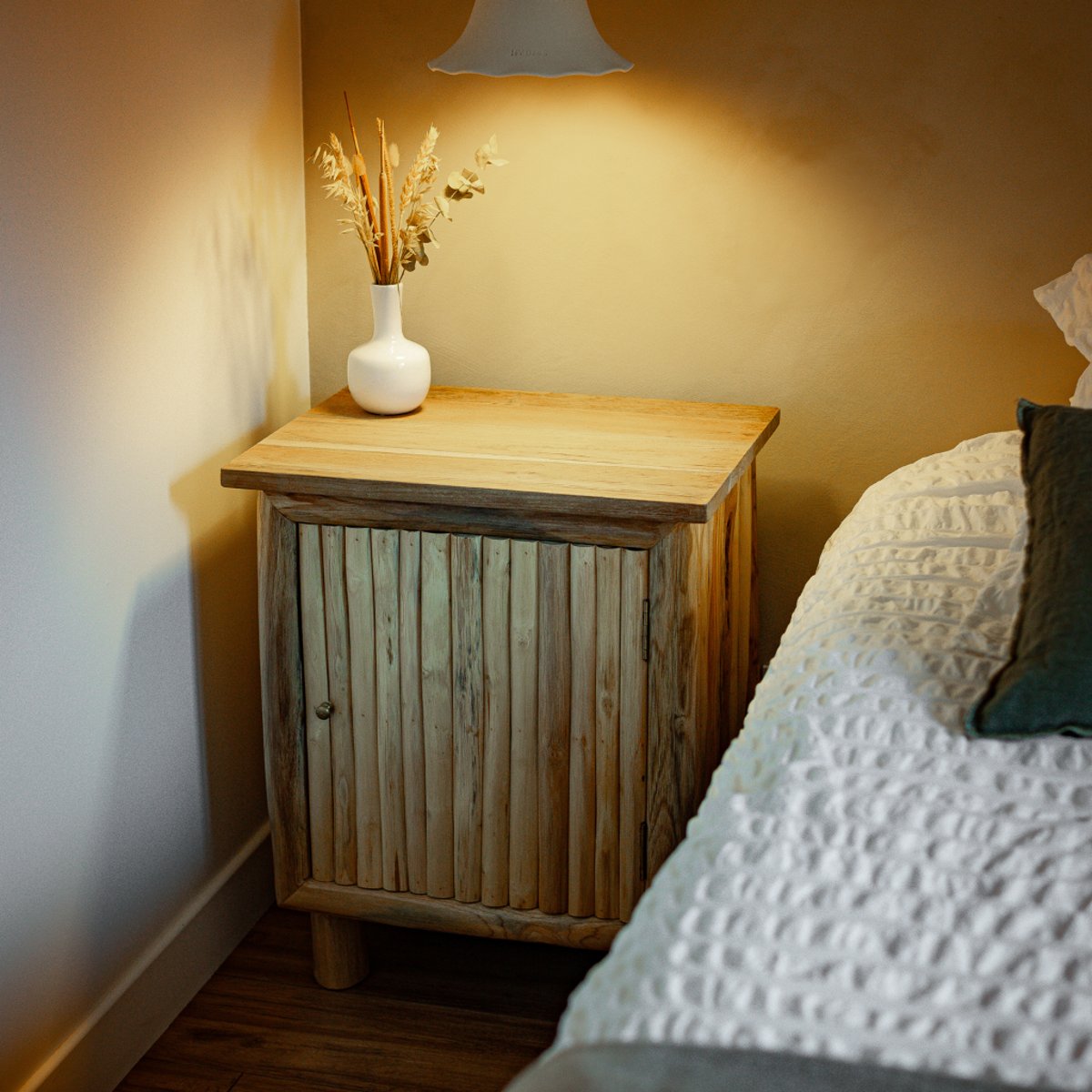 Table de chevet en branches de teck PIERRETTE naturel, HYDILE