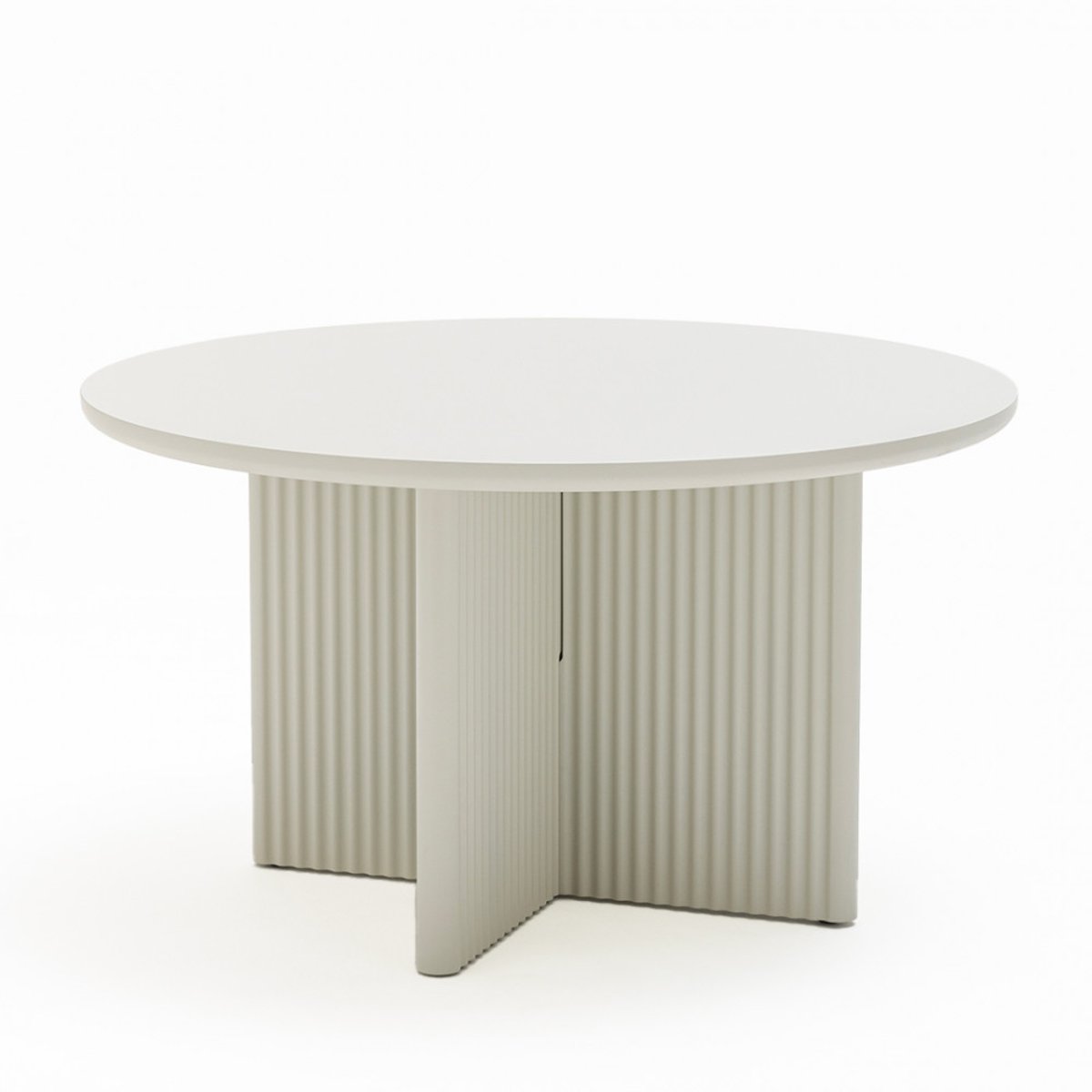 Table basse ronde en bois  80cm- JURA grège, DRAWER