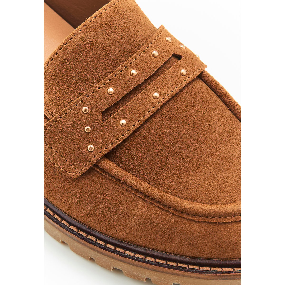 Mocassins Amortyl détails cloutés marron camel, DAMART