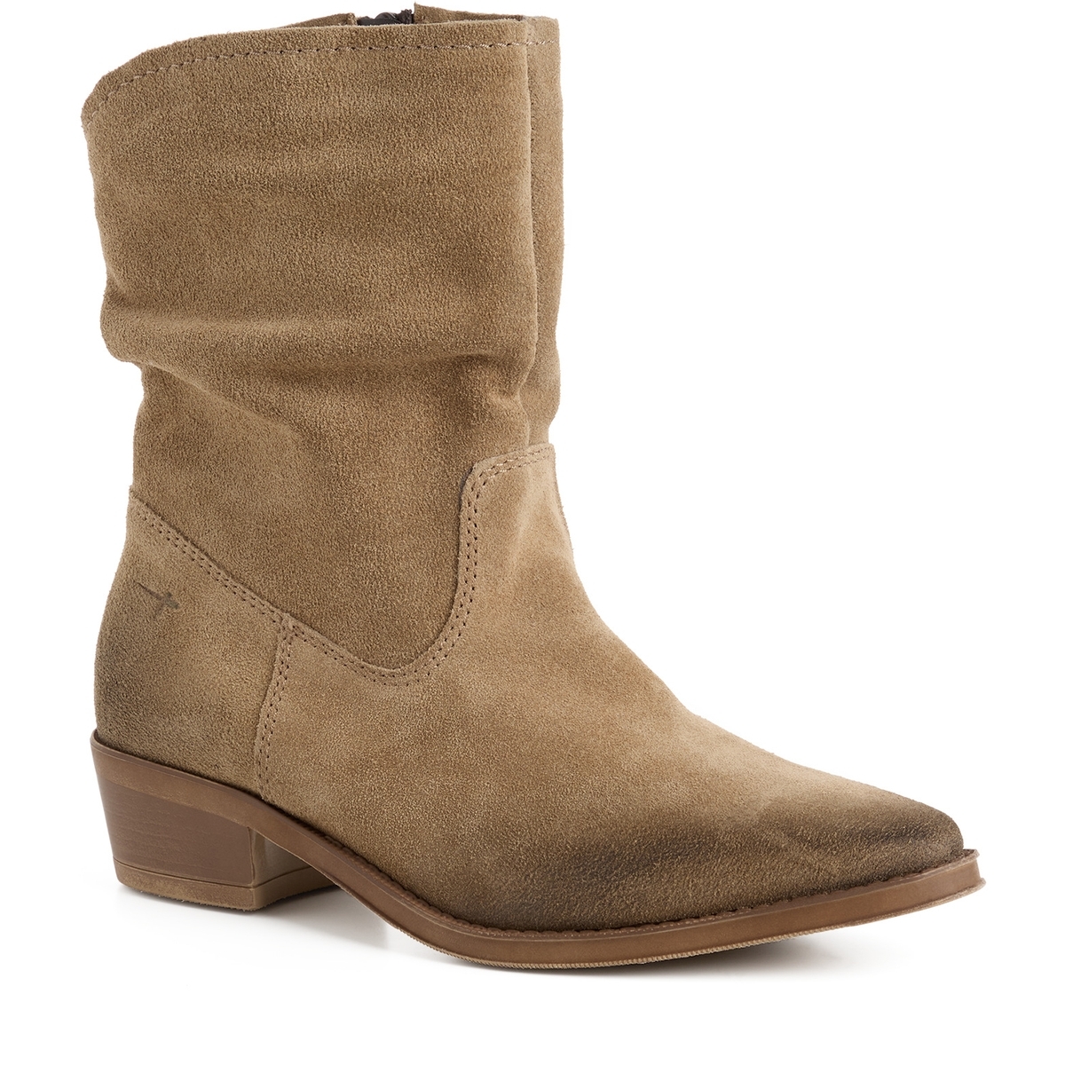 Bottine en cuir beige beige, TAMARIS
