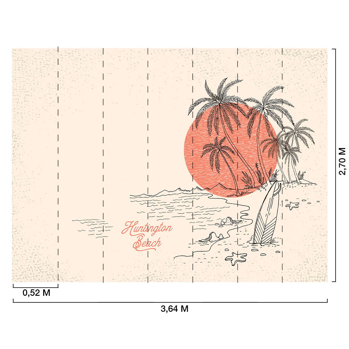 Papier peint enfant surf beach intissé, HEXOA