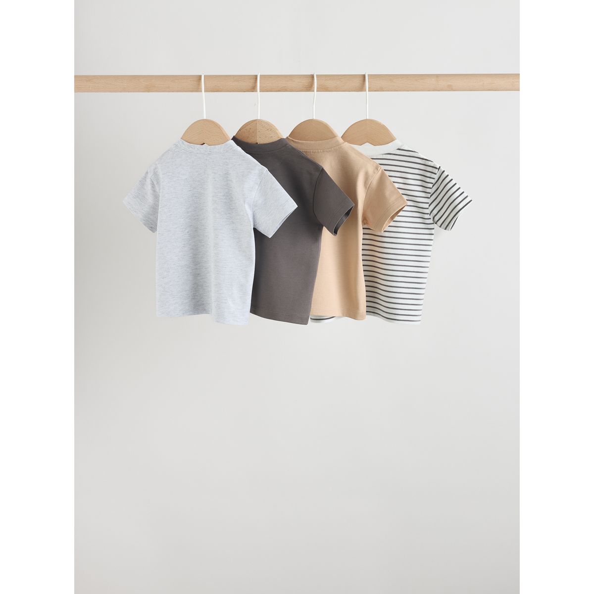 T-shirt bébé à manches courtes, lot de 4 mono/neutre, NEXT