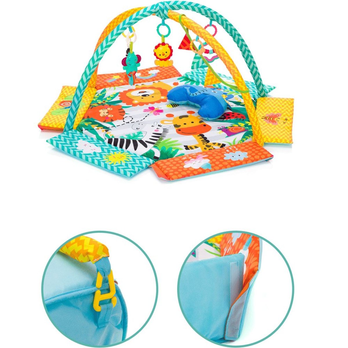 Tapis d'éveil avec arche Jungle couleur unique, FILLIKID