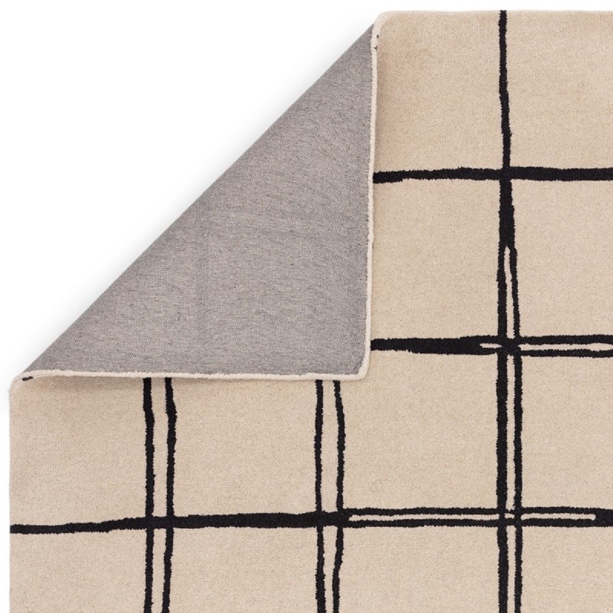 Tapis salon et chambre moderne pure laine fait main RENO blanc, NOVATREND