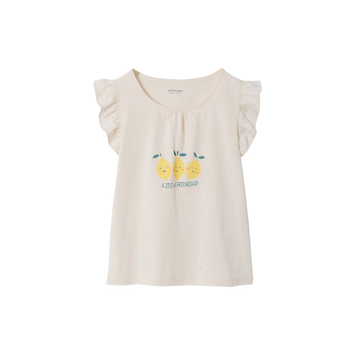 Lot 2 pyjashort manches courtes jaune pâle, VERTBAUDET