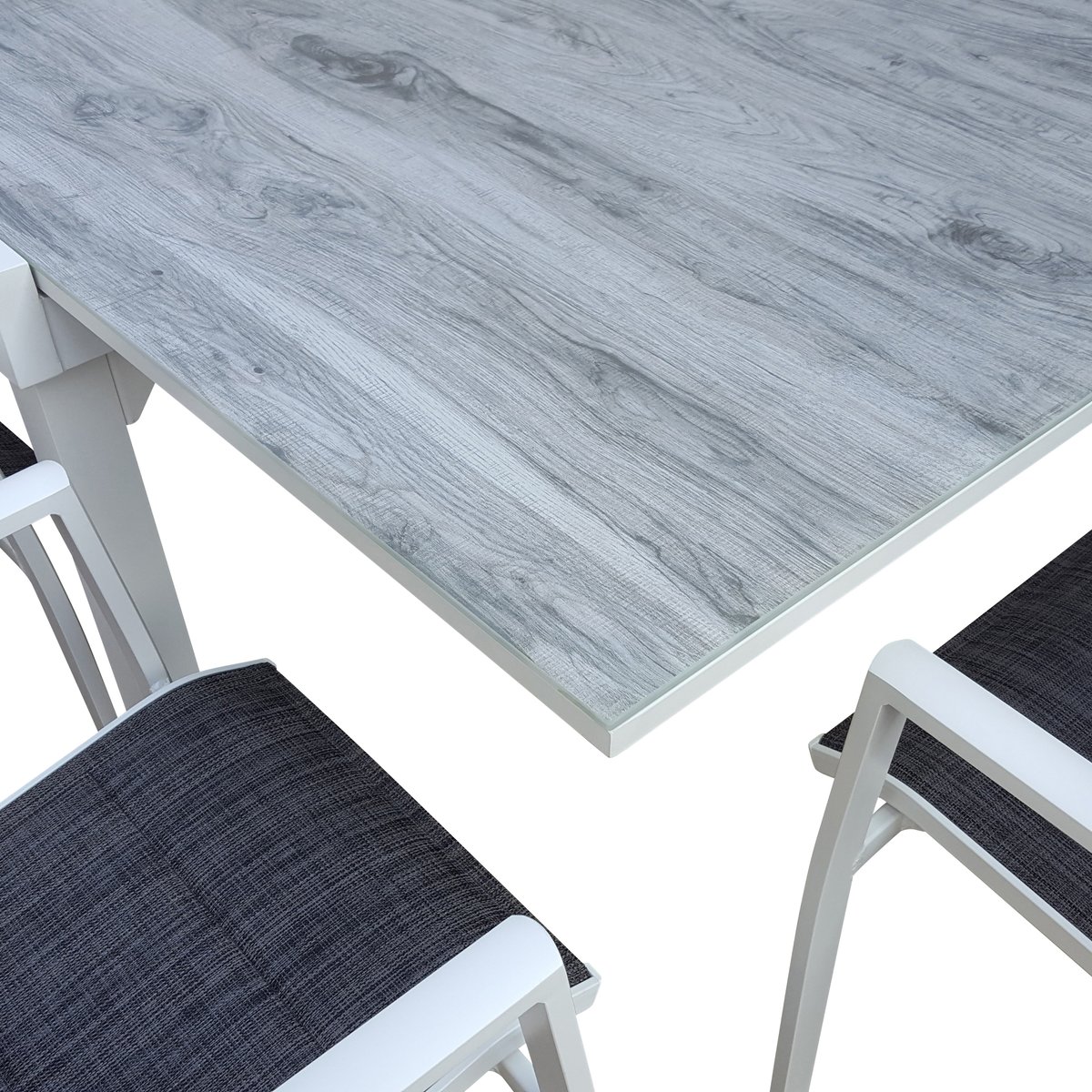 Ensemble en aluminium, 12 fauteuils MODULO blanc, WILSA GARDEN
