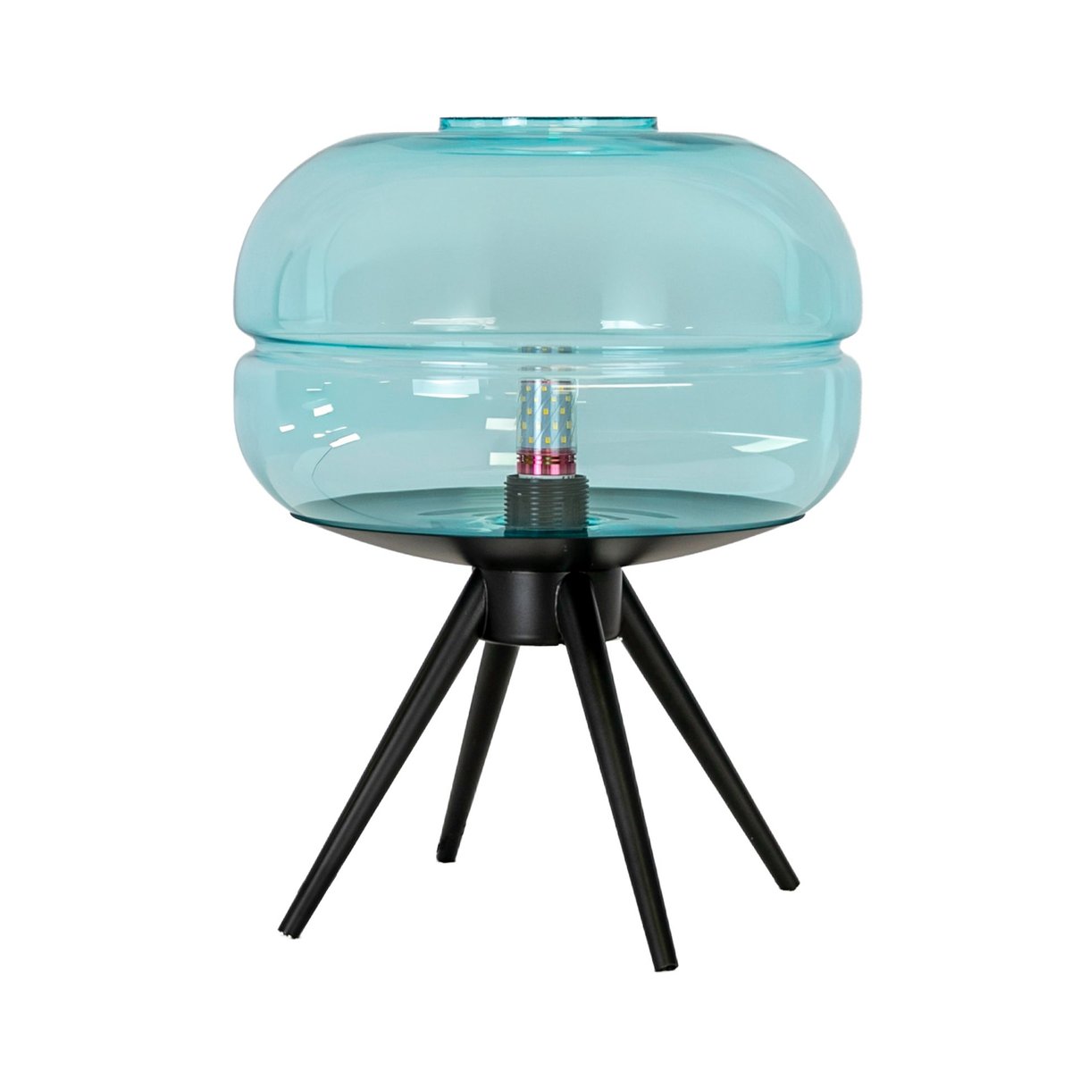 Lampe de table en verre et acier bleu | noir, ANGEL CERDA