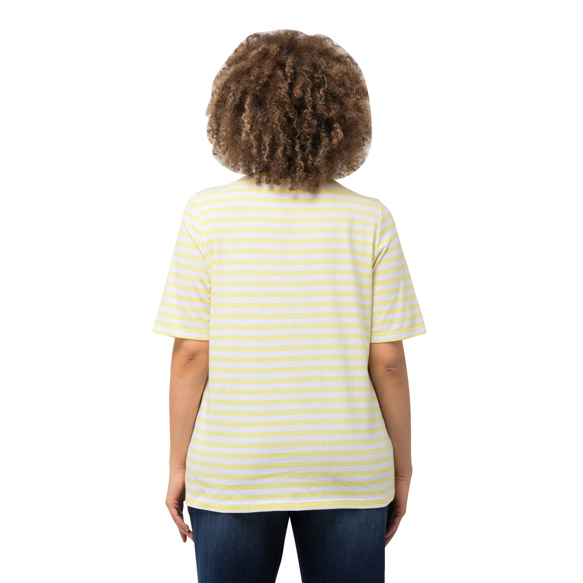 T-shirt à rayures avec animal métallique jaune citron, ULLA POPKEN