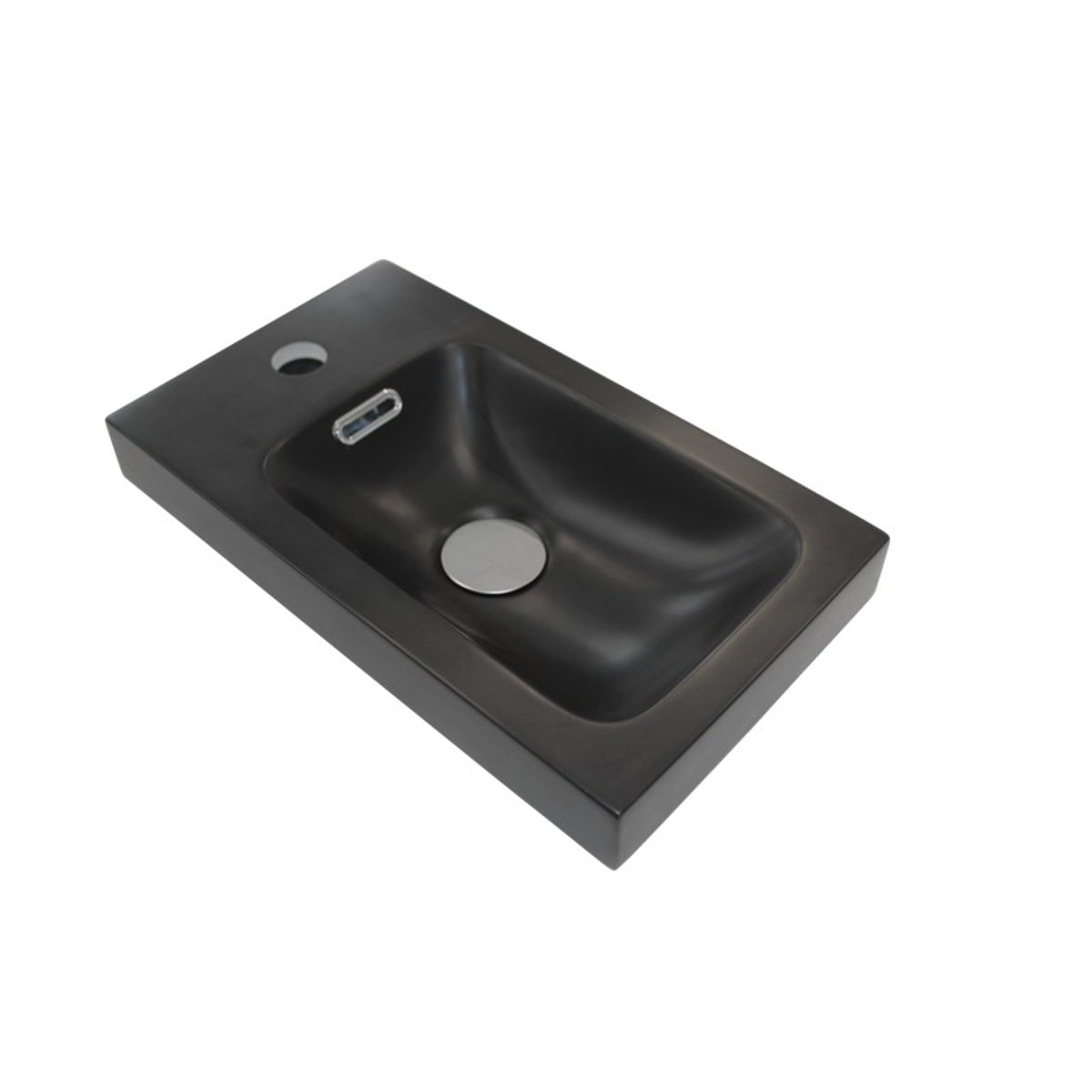 Vasque lave-mains en résine Hampton noir mat, MOB IN