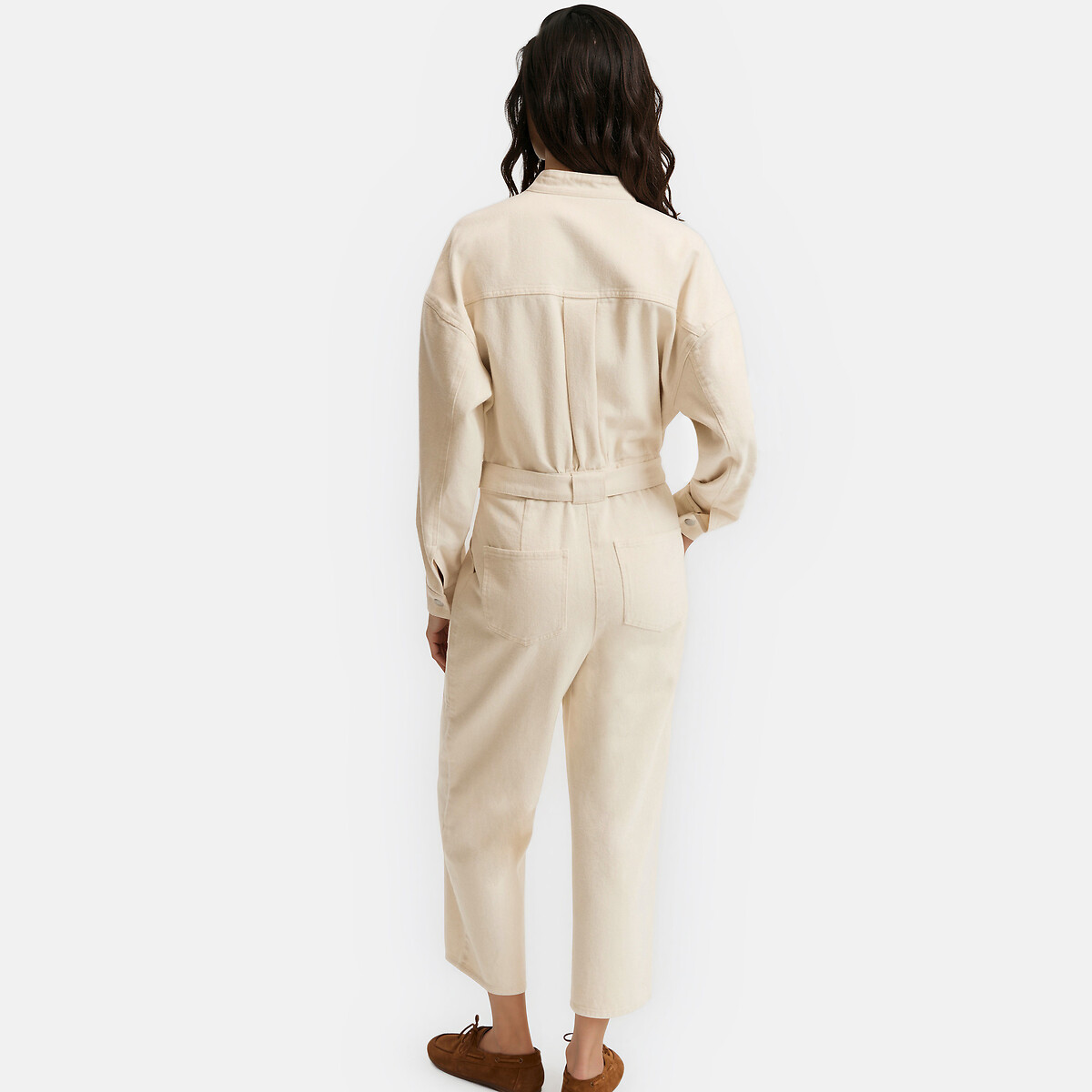 Combinaison longue en denim ivoire, LA REDOUTE COLLECTIONS