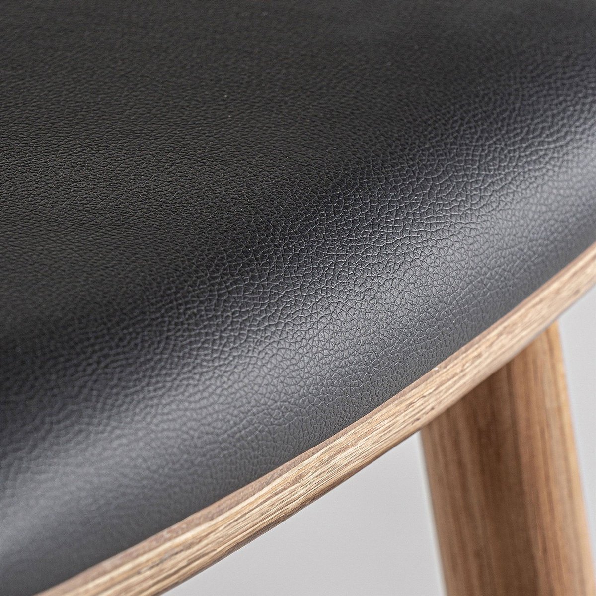 Tabouret vintage en chêne et fibre naturelle noir chêne mat et fibre naturelle, RECOLLECTION