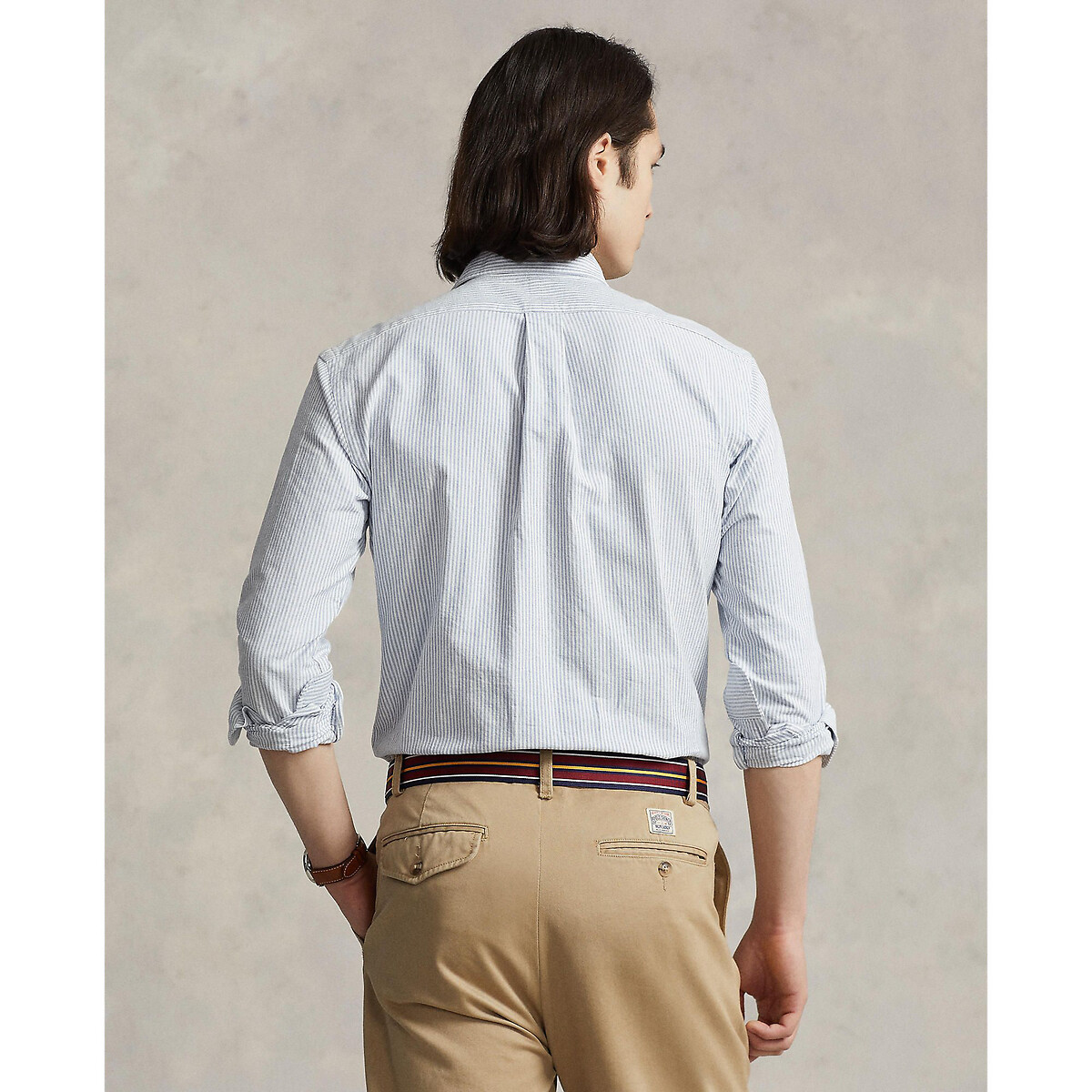  Chemise Oxford Custom Fit blanc/bleu, POLO RALPH LAUREN