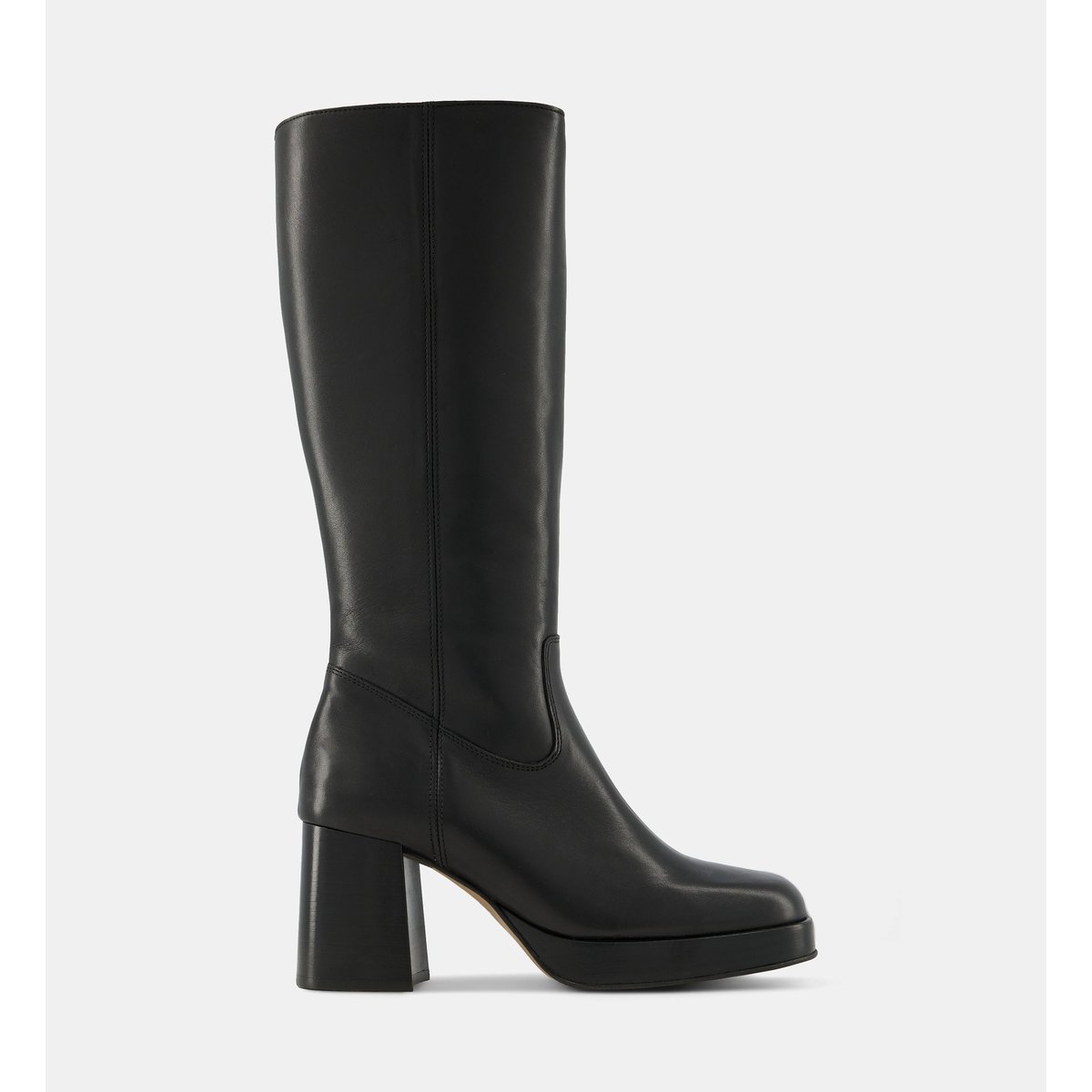 Bottes à plateforme cora cuir noir, GALERIES LAFAYETTE