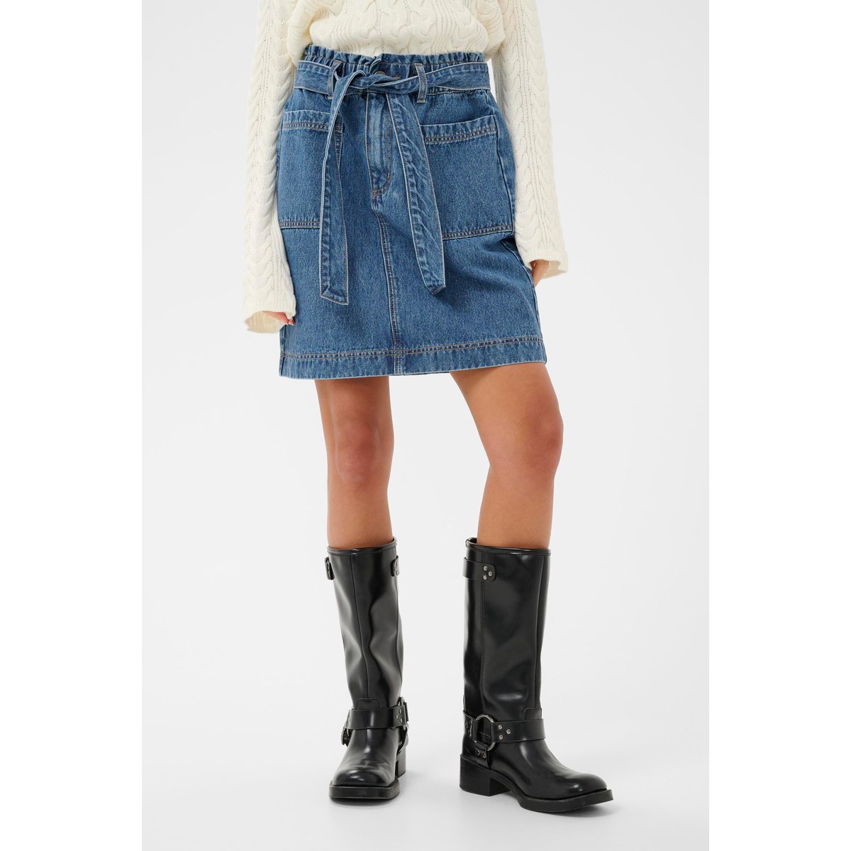 Jupe en jean bleu blue denim, KAFFE