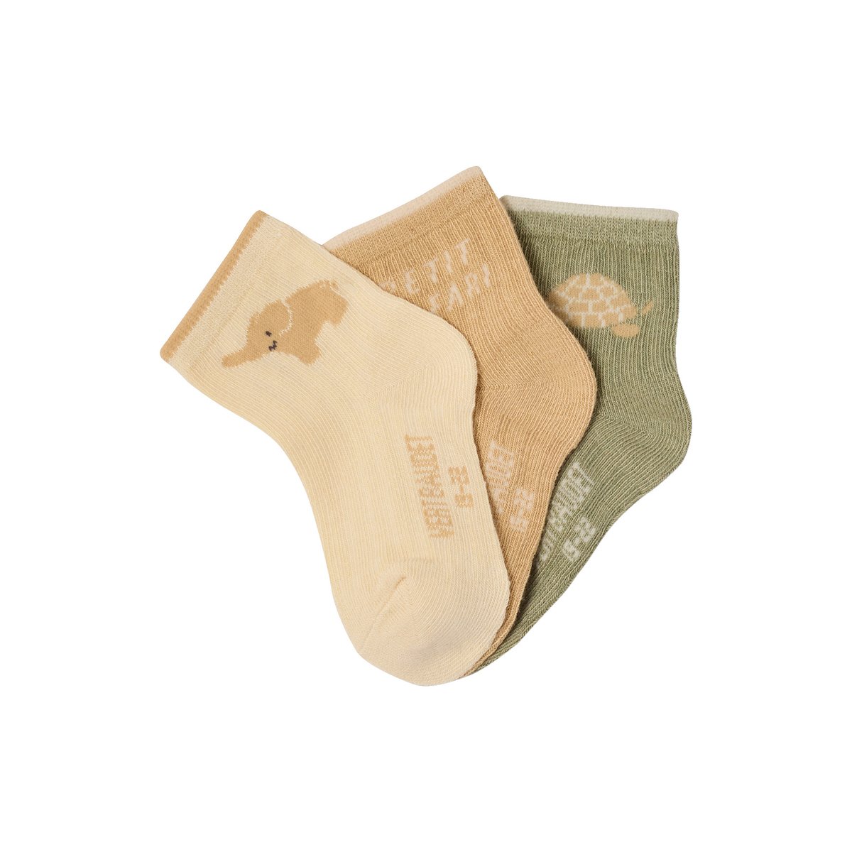 Lot de 3 paires de chaussettes bébé olive, VERTBAUDET