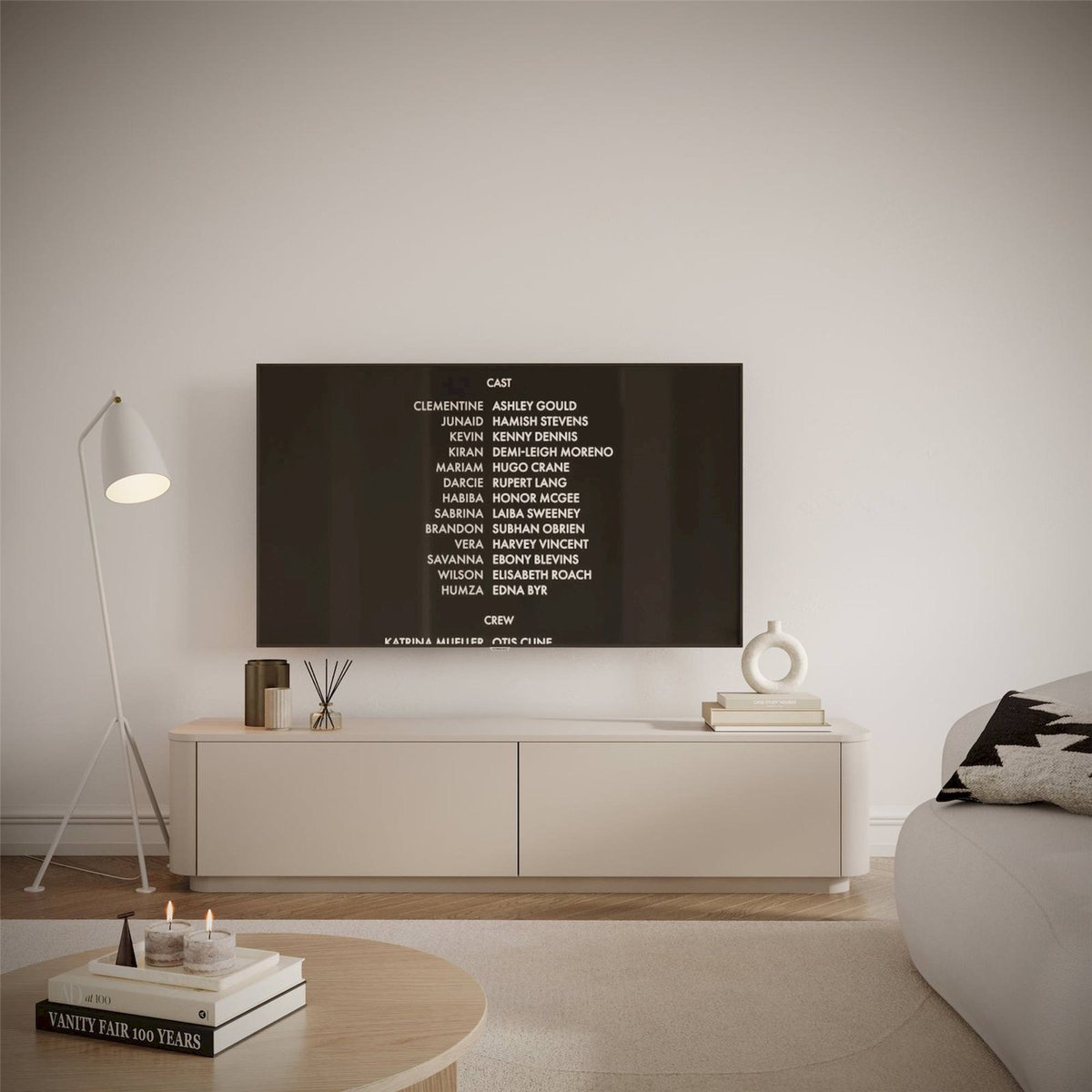 Meuble tv suspendu ou posé collection LUVIO cachemire, RECOLLECTION