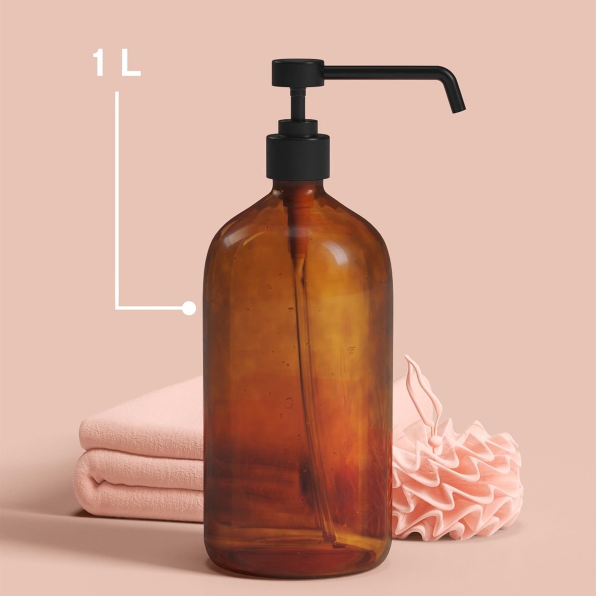 Distributeur à savon 1L en verre APOTHICAIRE marron, 5FIVE SIMPLY SMART