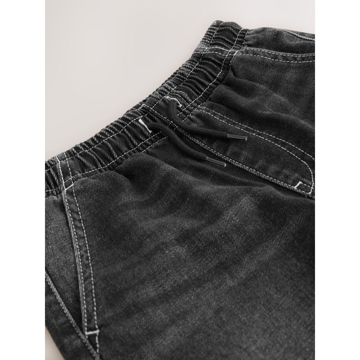 Short carpenter en jean noir, NEXT
