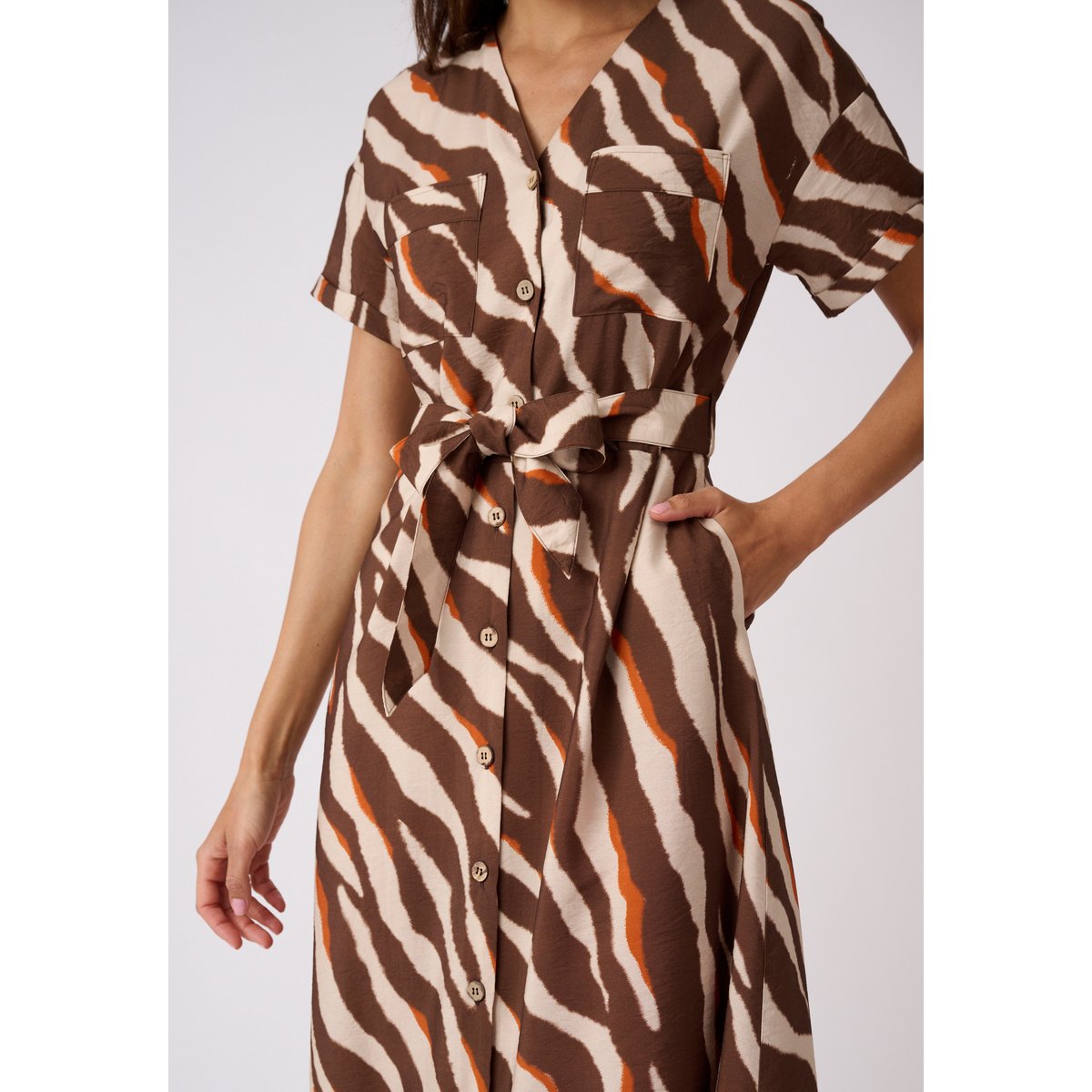 Robe imprimé animalier Climatyl marron animalier, DAMART