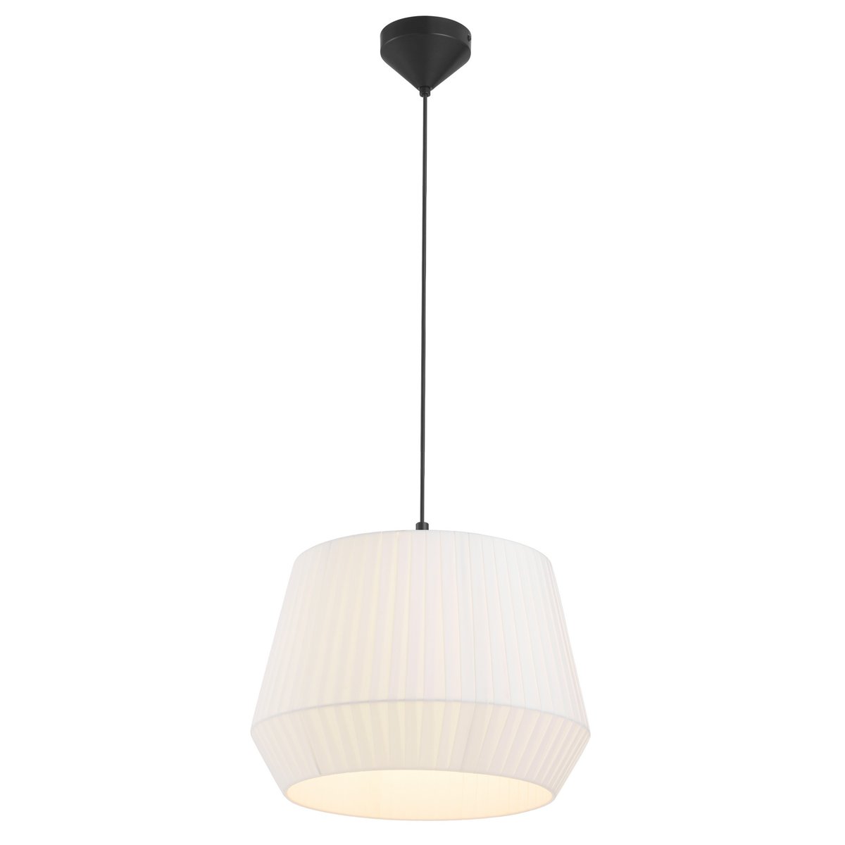 Suspension abat-jour en coton plissé en textile, DICTE 40 blanc, NORDLUX