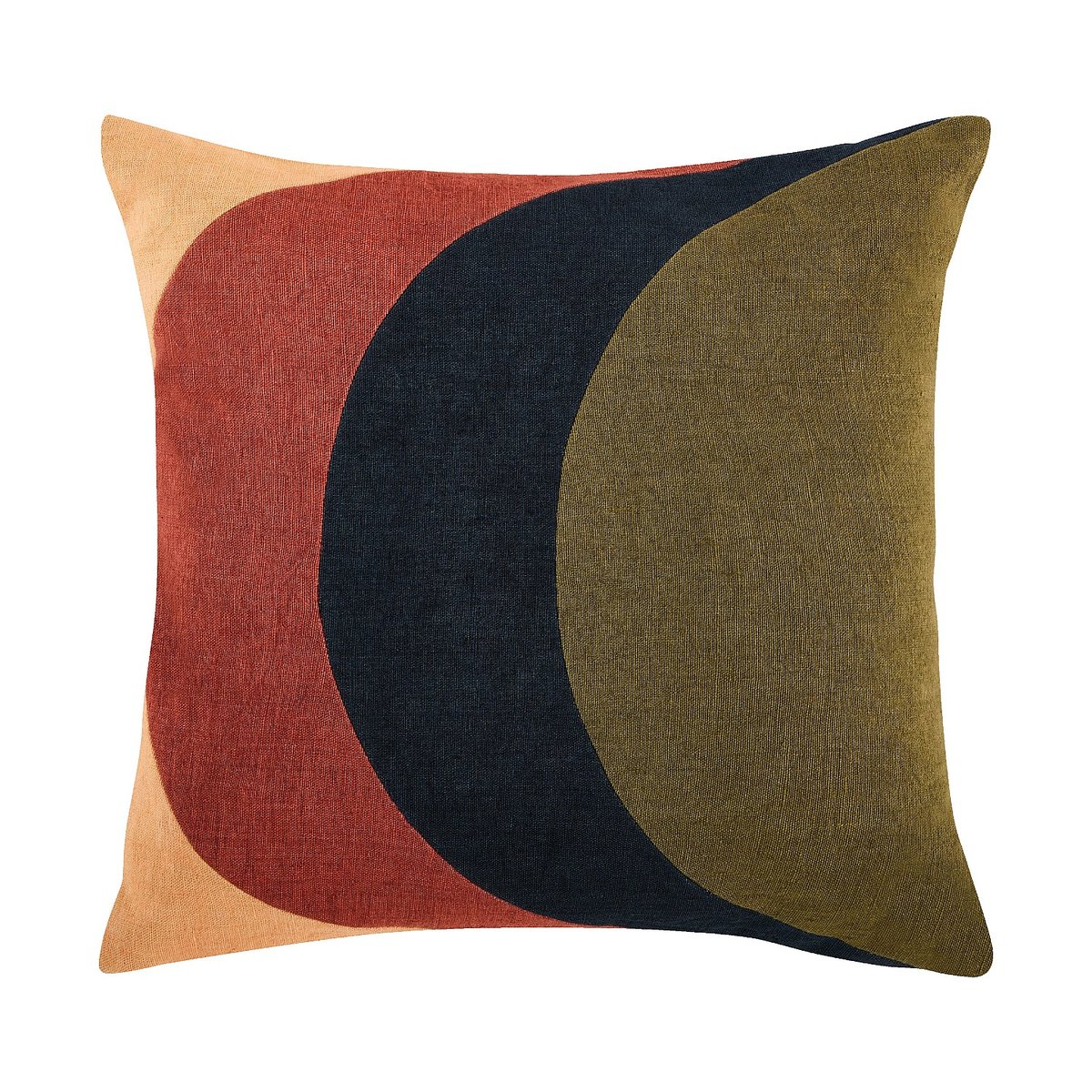 Coussin en lin et coton CLARISSE rose, bleu, bronze, HABITAT