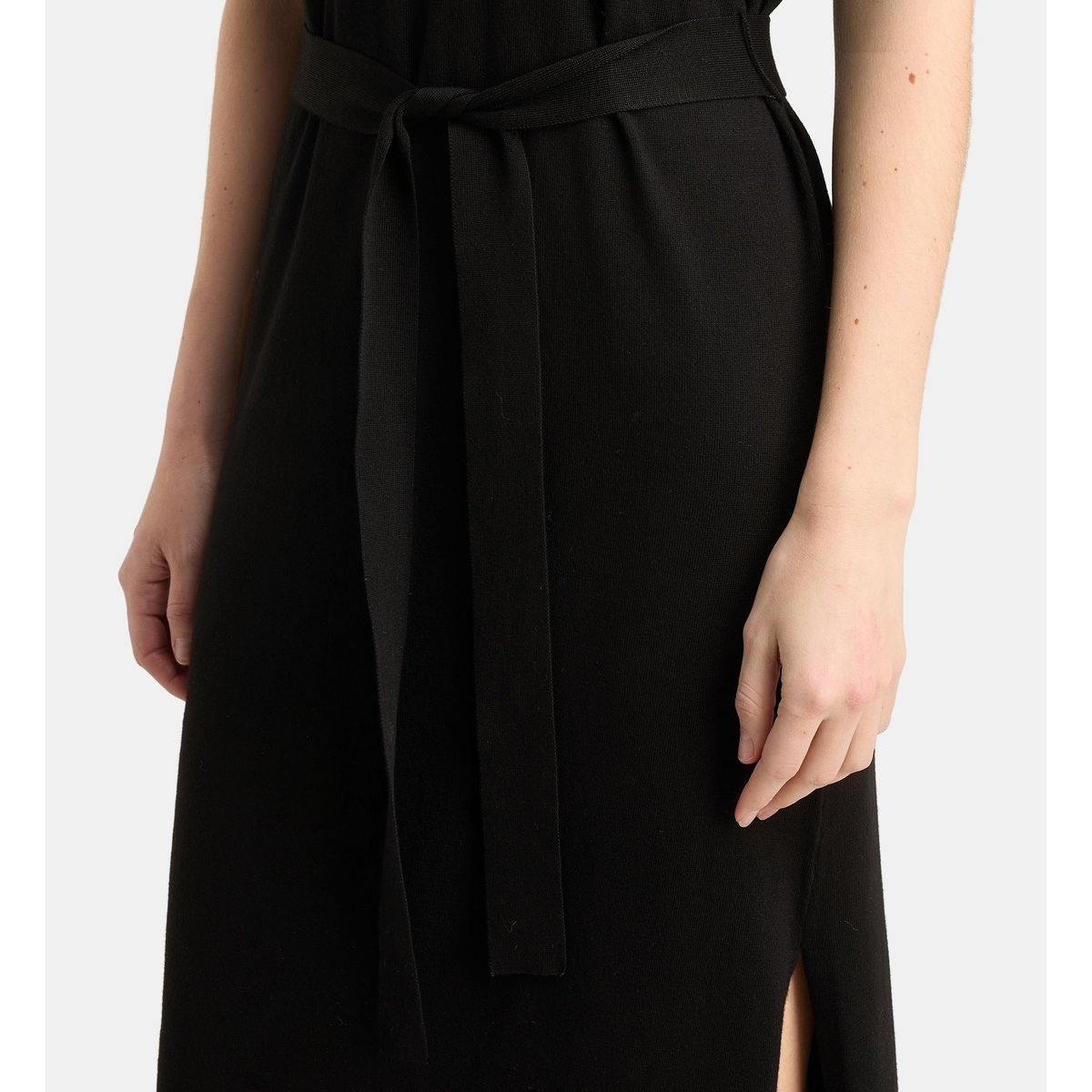 Robe midi nya polo dress droite ceinture noir, GALERIES LAFAYETTE