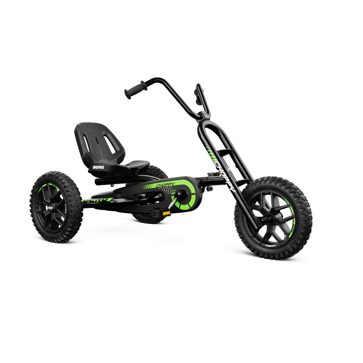 Kart à Pédales pour Enfants, 3+ Ans, Choppy Neo black/green, BERG TOYS