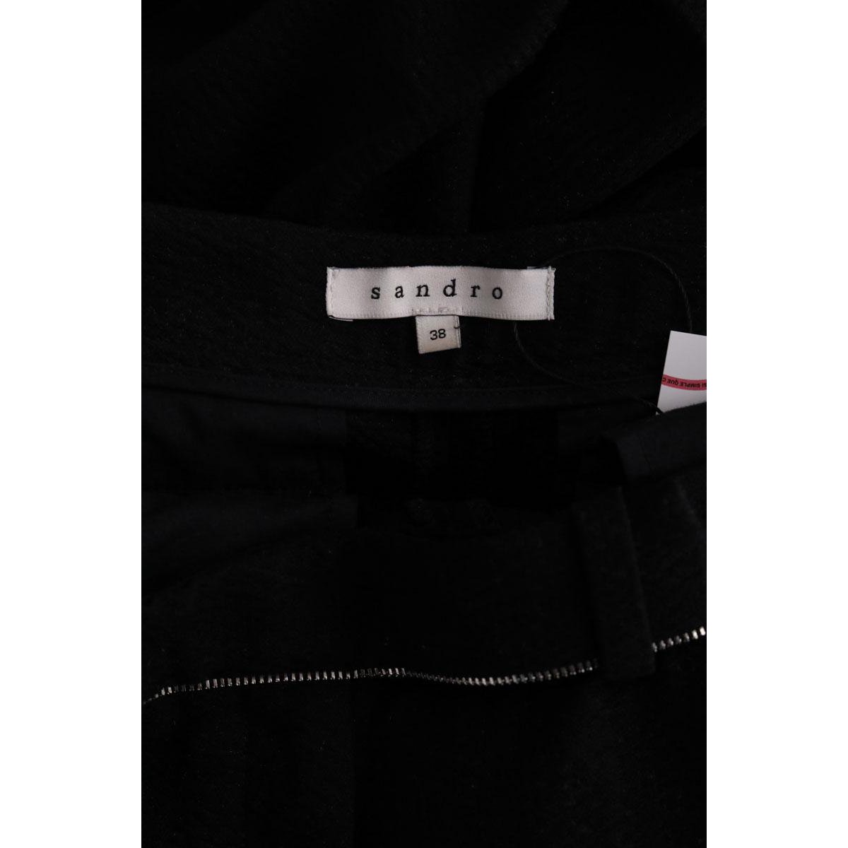 Pantalon droit - Très Bon État noir, SANDRO