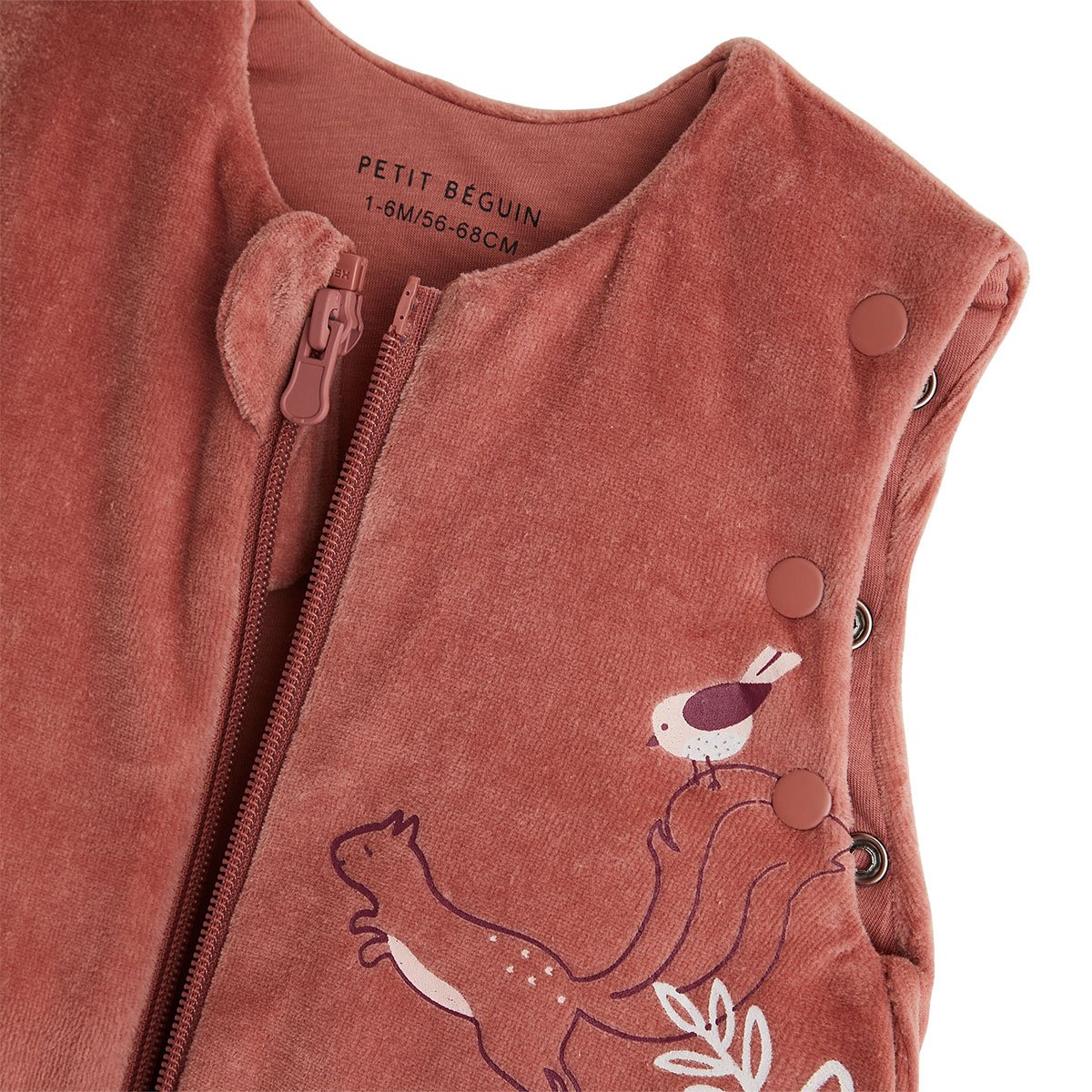 Gigoteuse d'hiver en velours avec manches amovibles Evie rose, PETIT BEGUIN