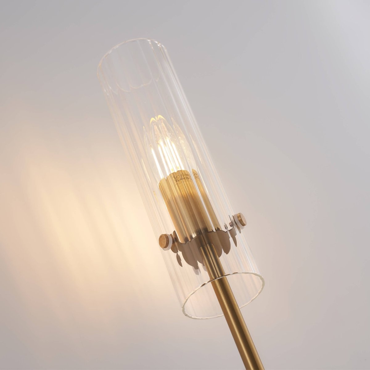 Applique dorée verre cannelé - SÉRÉNIA transparent et doré, KOSILUM