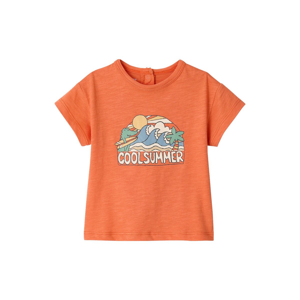 T-shirt bébé coton biologique orange, VERTBAUDET