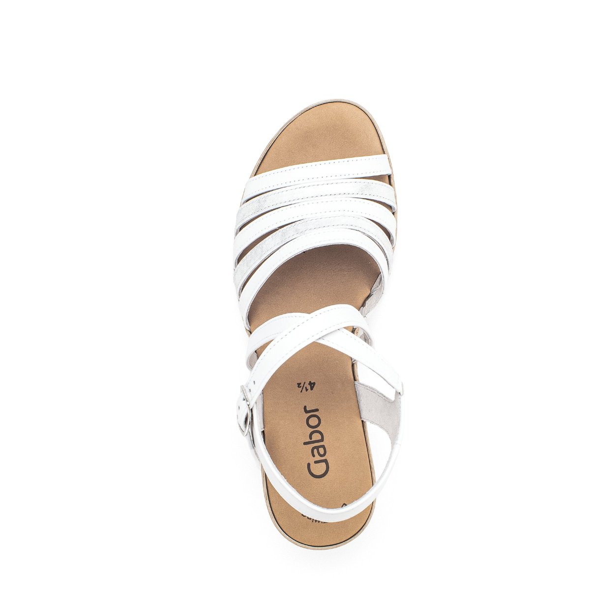 Sandales en nubuck à talon compensé blanc, GABOR