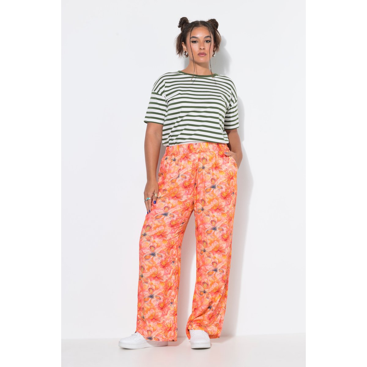 Pantalon palazzo, jambe large orange, STUDIO UNTOLD