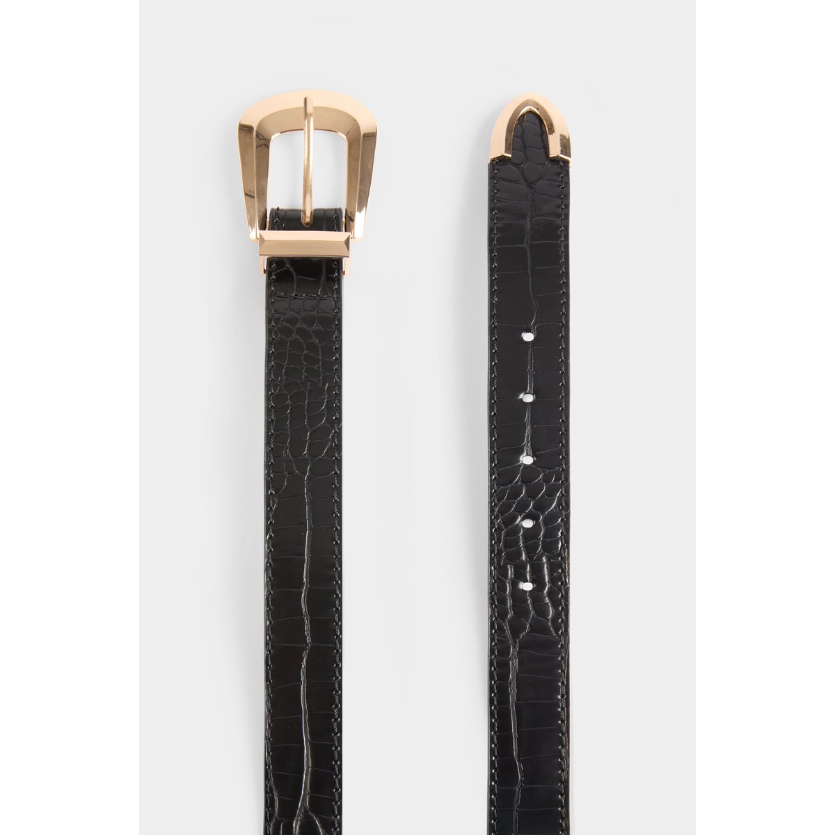 Ceinture croco noir, MORGAN