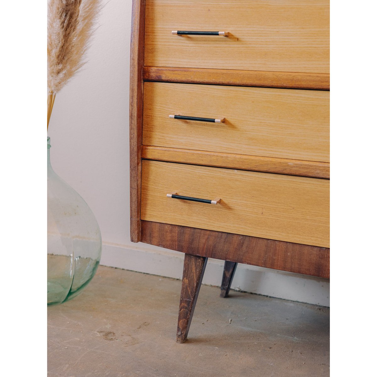 Commode années 60 Olga N°1080 - Bon état bois clair, DEBONGOUT