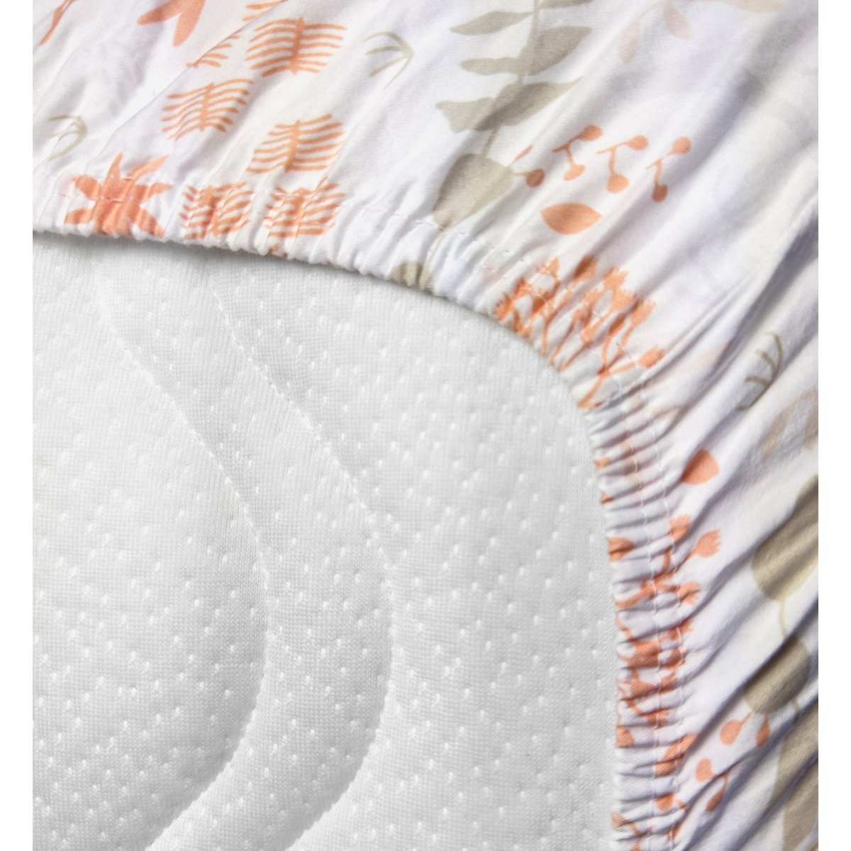 Drap housse Coton Bio pour Lit bébé YUKARI DOUCEUR yukari peach, KADOLIS