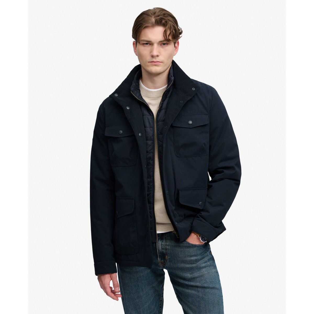 Veste Burford 2-en-1 coupe décontractée bleu marine éclipse, SUPERDRY
