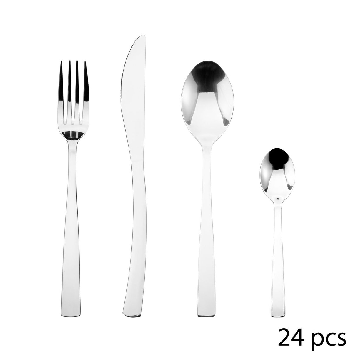 Ménagère 24 pièces en inox OLYMPE argent, SECRET DE GOURMET