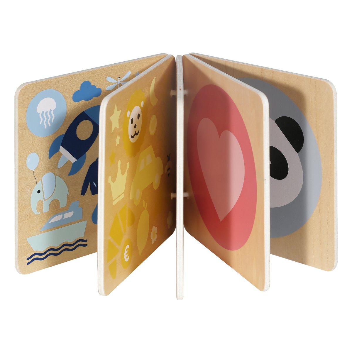 Jeu' de'eveil - Livre en bois couleurs jaune, KINDSGUT