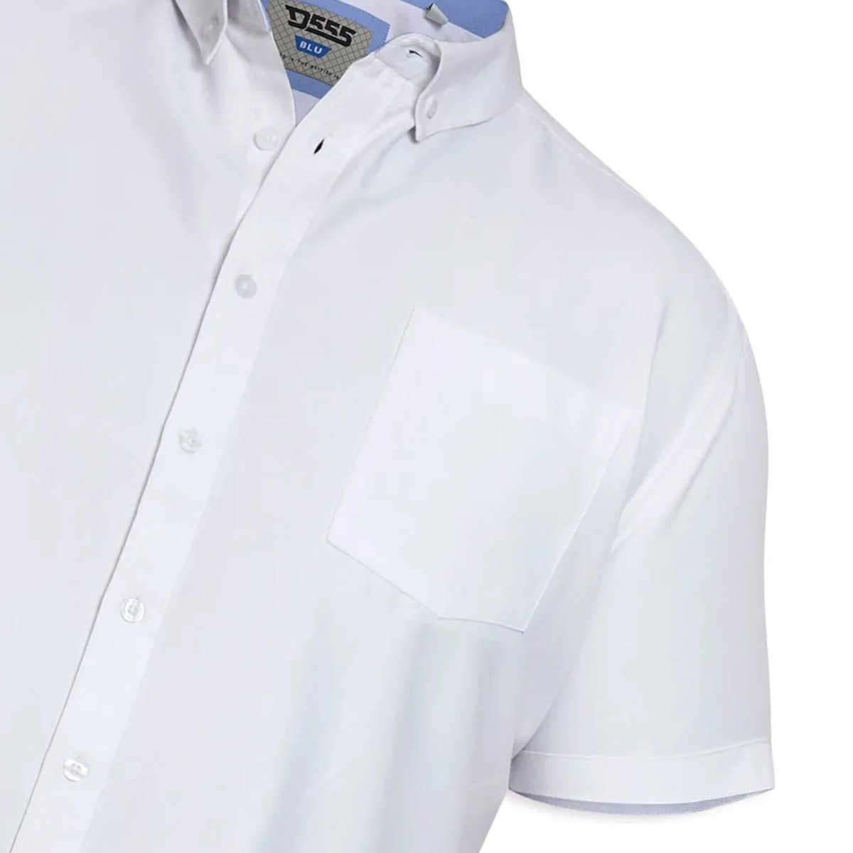 Chemise manches courtes grande taille JAMES bleu ciel, DUKE
