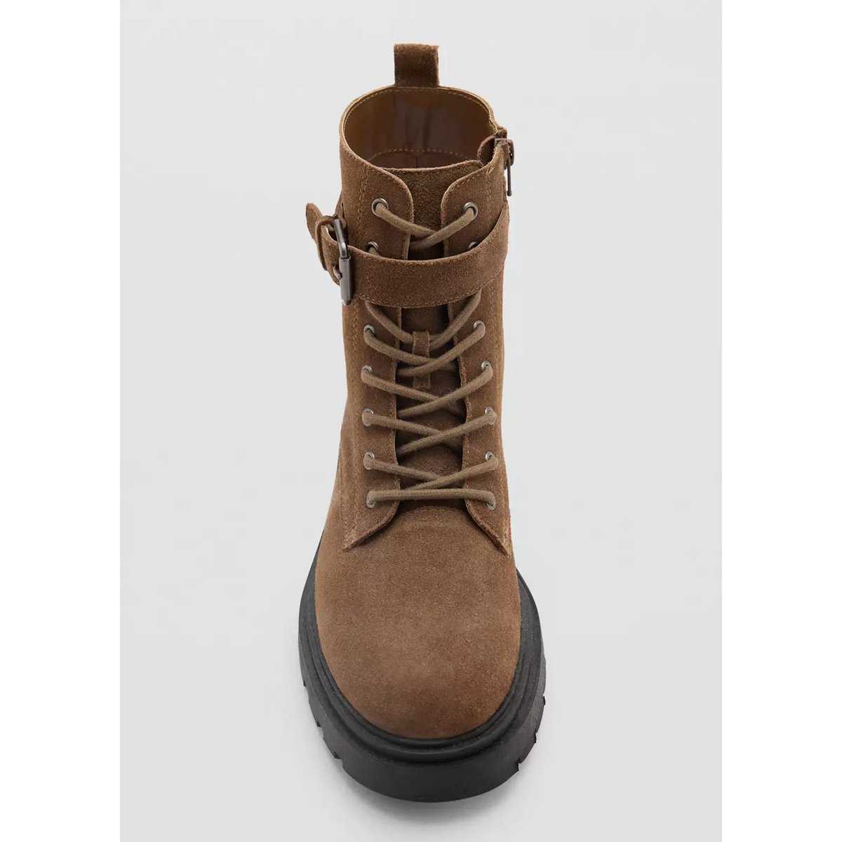 Bottines cuir boucle marron, MANGO TEEN