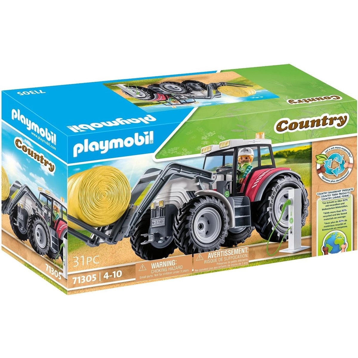 Grand tracteur électrique multicolore, PLAYMOBIL