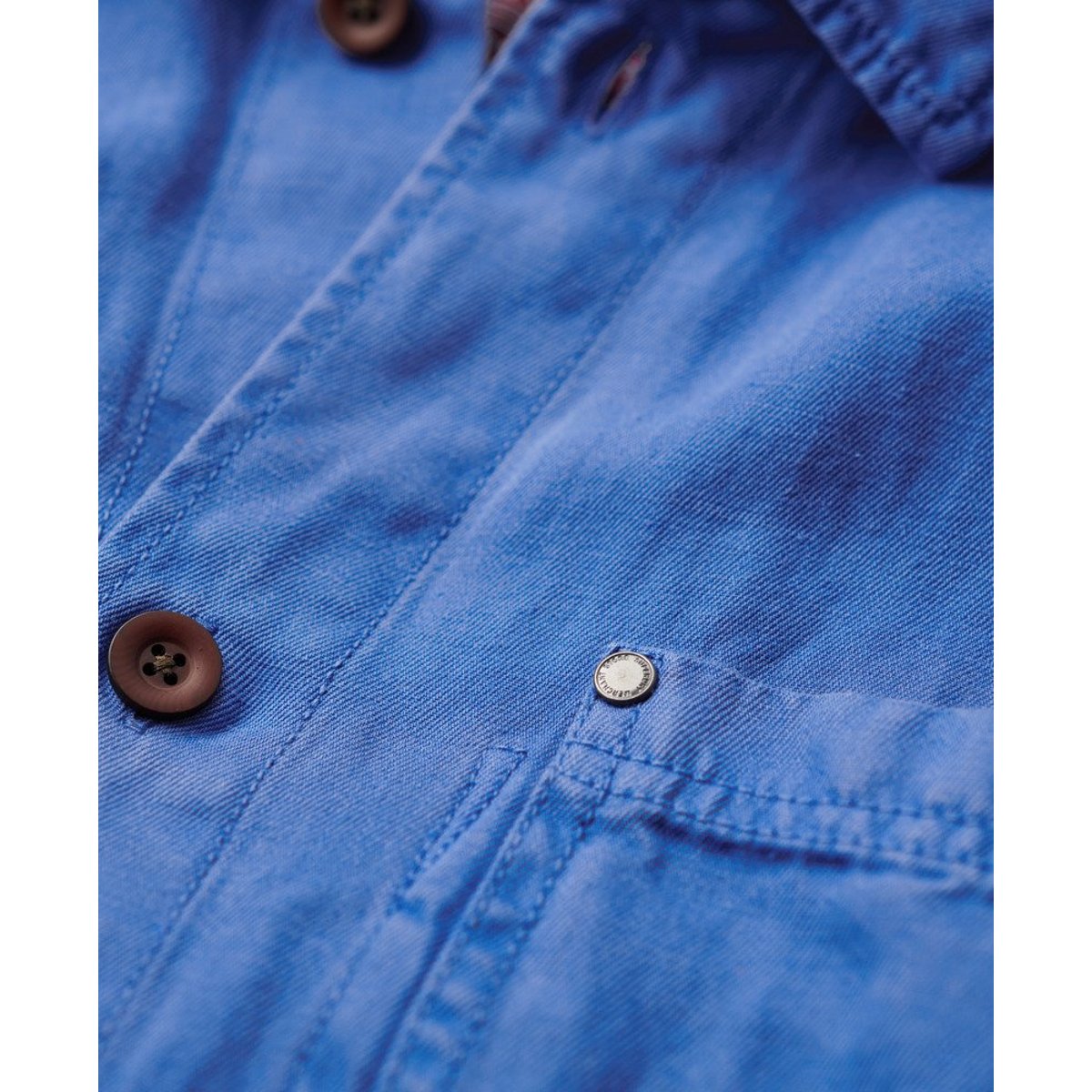 The Merchant Store - Surchemise en lin mélangé bleu pur, SUPERDRY