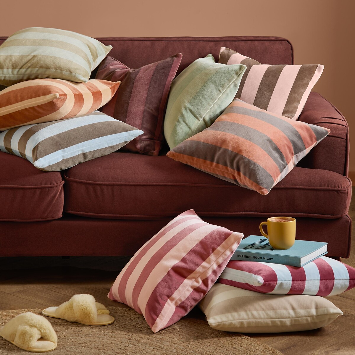 Ultimate Stripe Jacquard Cushion beige, FURN.