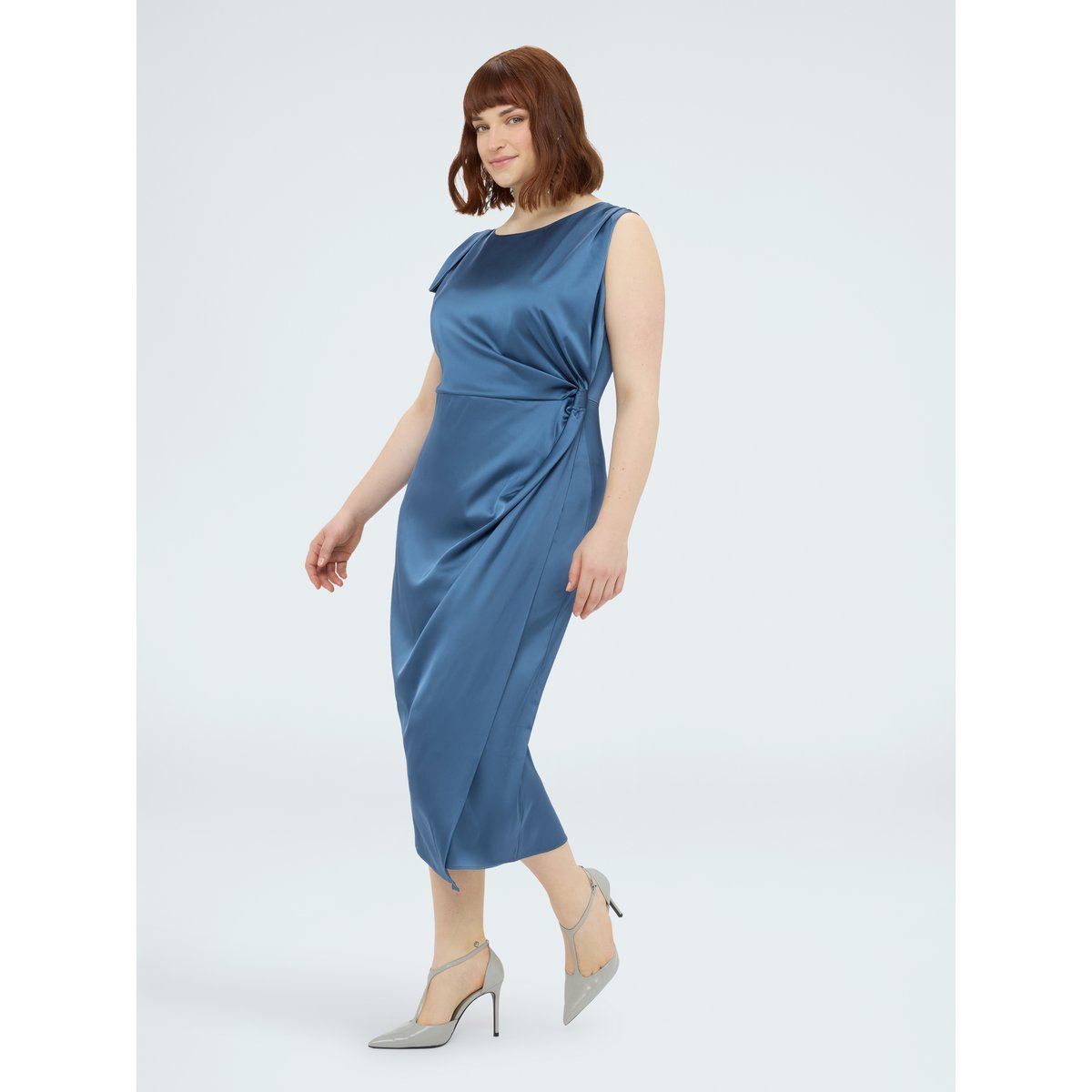 Robe avec drapé bleu, FIORELLA RUBINO