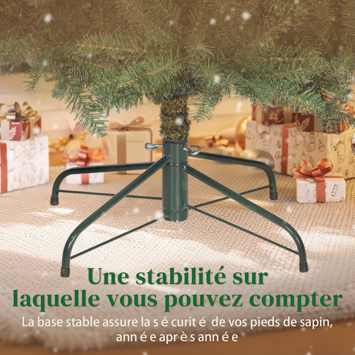 Sapin de Noël Plastique Vert vert, HOMCOM