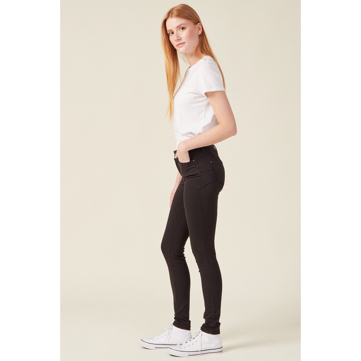 Pantalon Audrey - skinny push up gris foncé, BONOBO