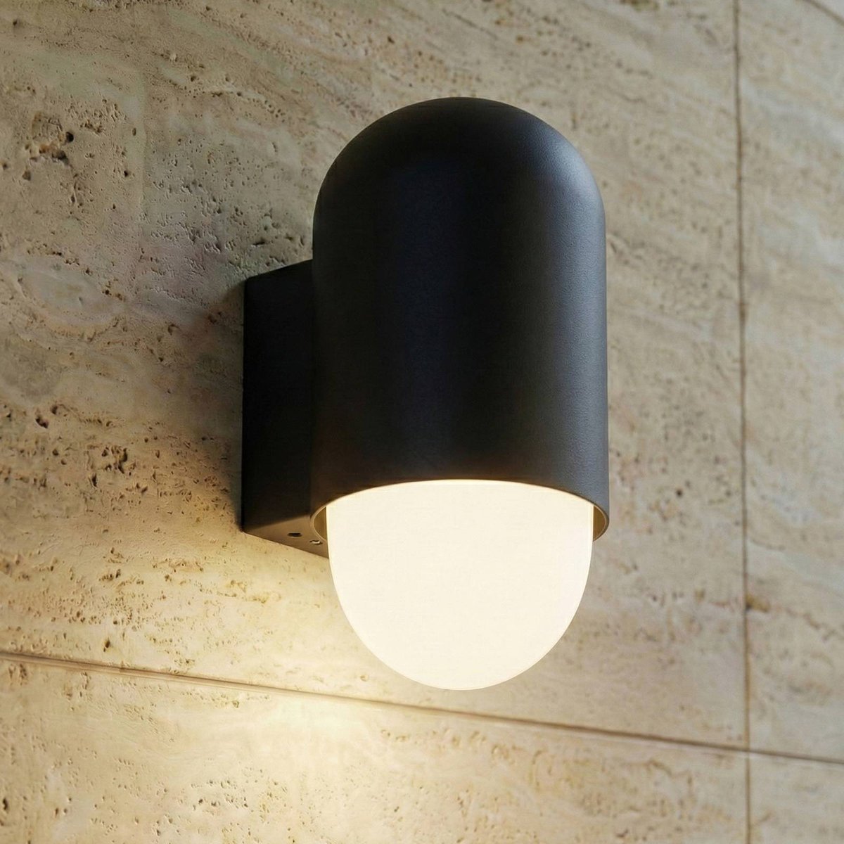 Applique extérieure en aluminium moderne noir, blanc, LINDBY