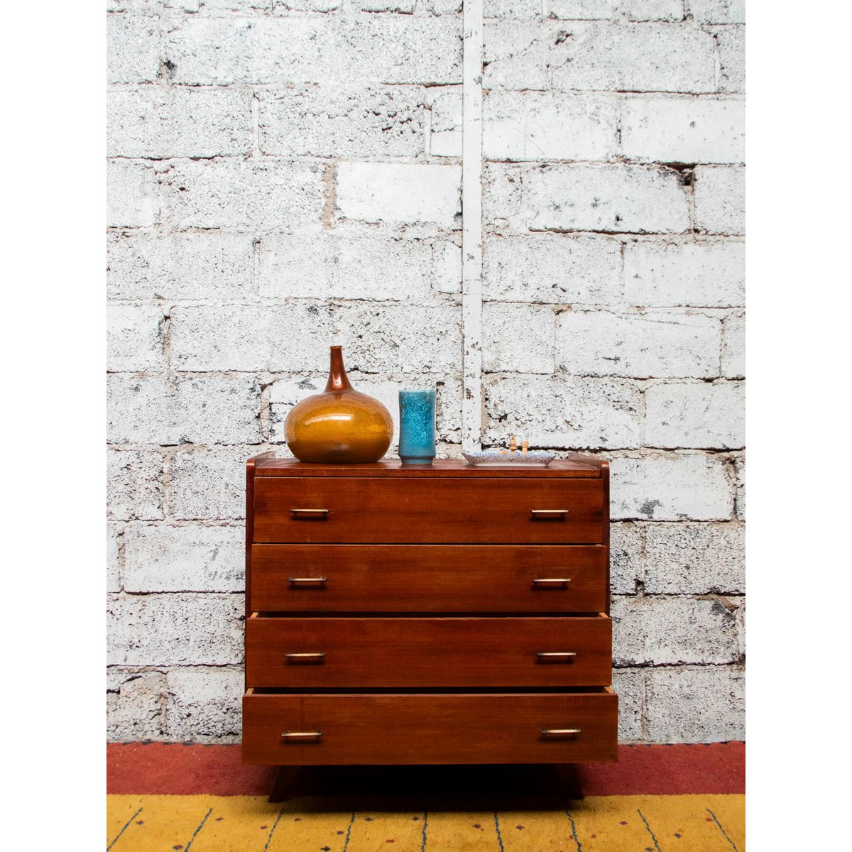 Commode scandinave en bois foncé Olga N°413 - Bon état bois foncé, DEBONGOUT